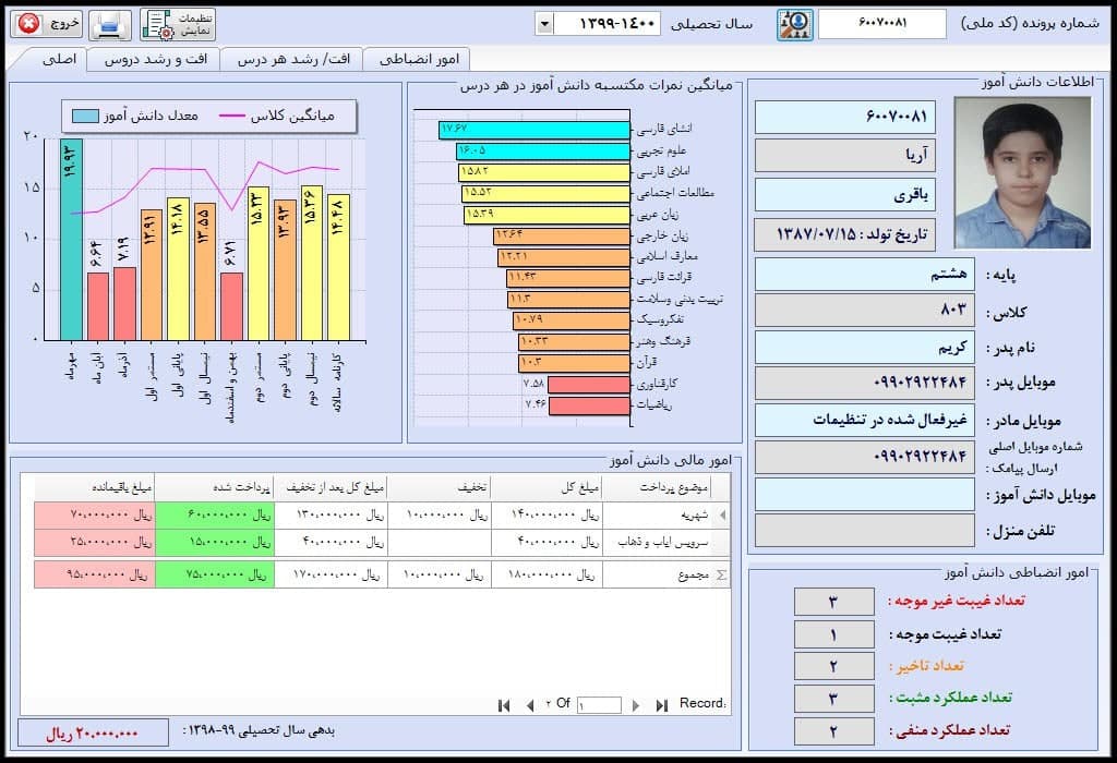 پروفایل دانش آموز